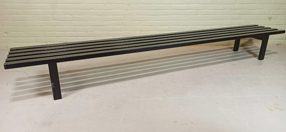 Image 1 of Vintage stalen lattenbank