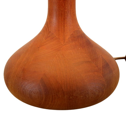 Teak wooden table lamp vintage