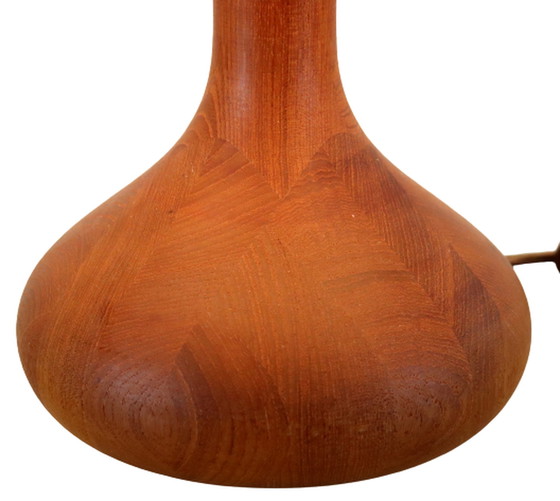 Image 1 of Teak wooden table lamp vintage