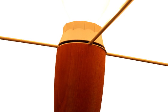 Image 1 of Teak wooden table lamp vintage