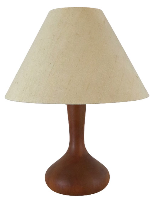 Teak wooden table lamp vintage