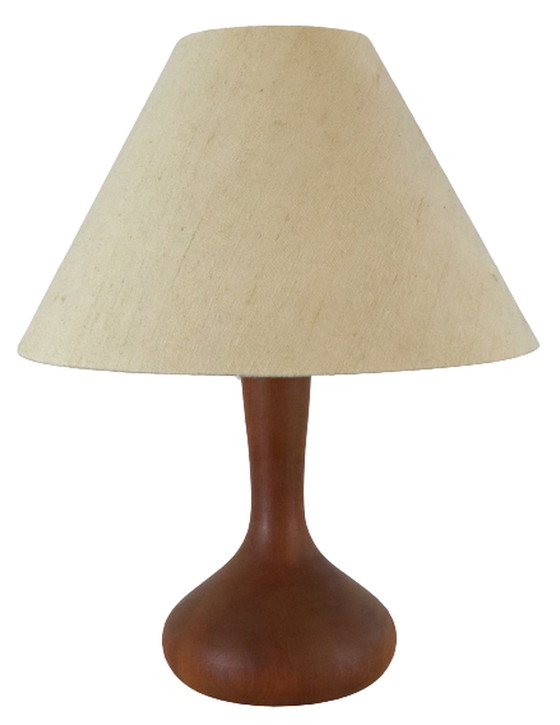 Image 1 of Teak wooden table lamp vintage