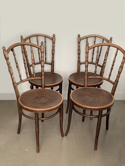 4x Chaises de café bistro Jacob & Josef Kohn Wien