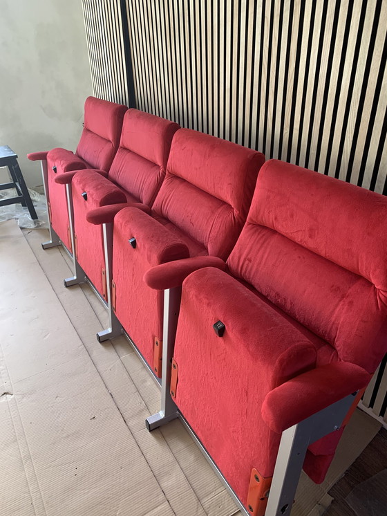 Image 1 of 4x vintage cinema seats