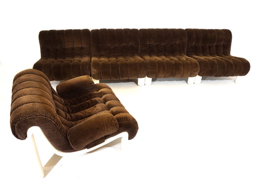 Image 1 of Cord modular sofa with 5 elements, 1970