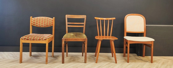 Image 1 of Quatre chaises de table de salle à manger Mid Century | Vintage - set de 4 chaises