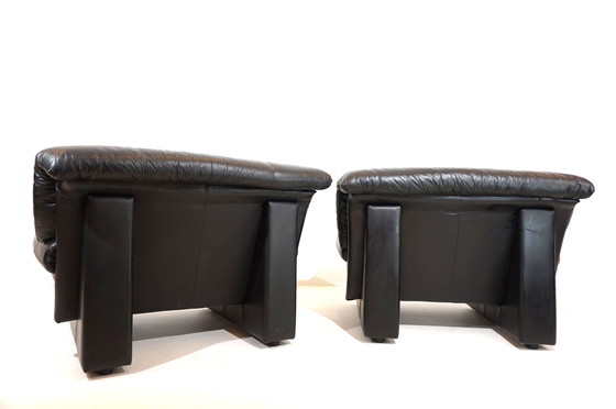 Image 1 of Nicoletti Salotti Ambassador leather armchair set of 2 for Avanti