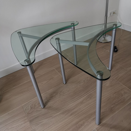 Image 1 of 2x Rolf Benz glass side tables