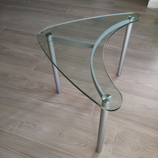 2x Rolf Benz glass side tables