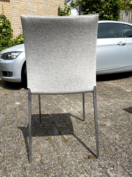 Image 1 of 6x Zanotta dining chair light gray felt