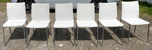 6x Zanotta dining chair light gray felt