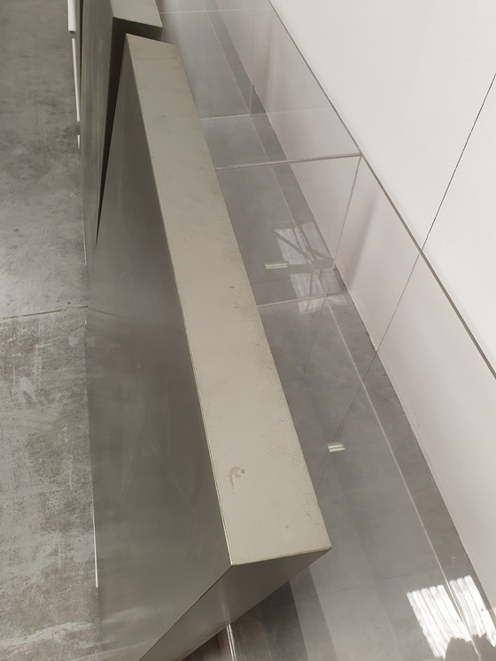 Image 1 of Pannelli murali in metallo vintage brutalisti geometrici anni '60 