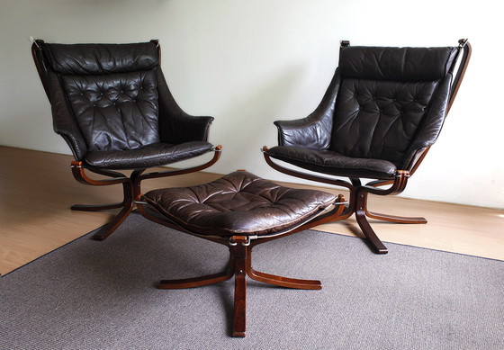 Image 1 of 2x Vatne Møbler Sigurd Ressell Highback chairs