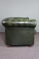 Canapé Chesterfield 2 places en cuir de vachette vert