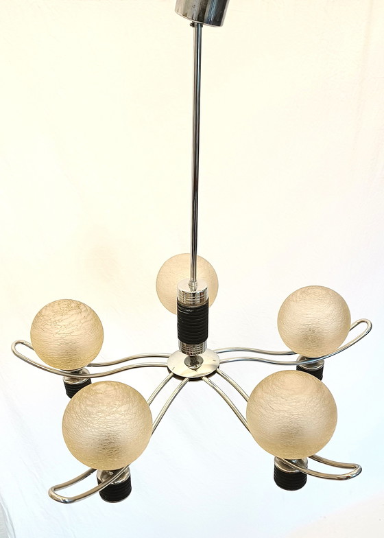 Image 1 of French art deco chandelier with 5 arms