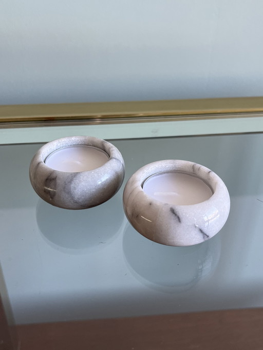 2 supports de bougies à chauffe-plat vintage