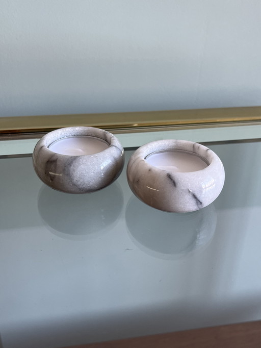 2x vintage tea light holders