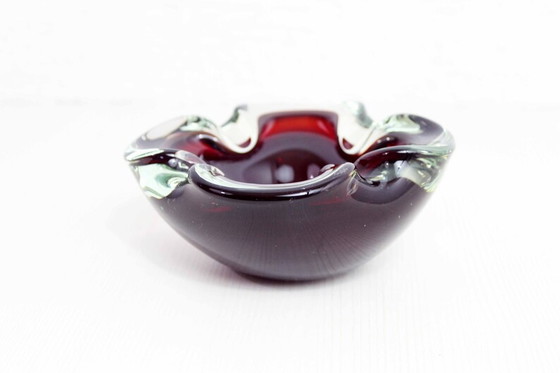 Image 1 of Ashtray in red Murano glass