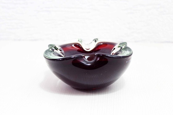 Image 1 of Ashtray in red Murano glass