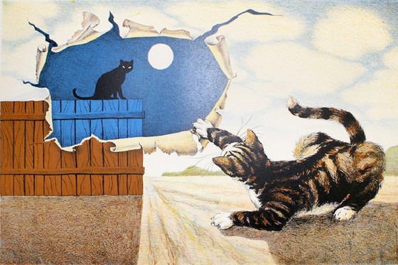 Image 1 of Giuliano Giuggioli - Gatti con luna