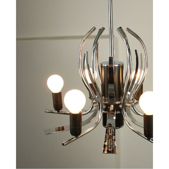 Image 1 of Lampadario vintage a forma di cigno cromato, 1970