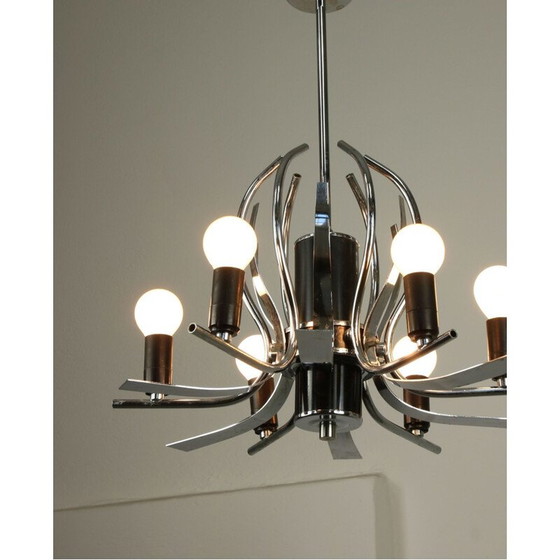 Image 1 of Lampadario vintage a forma di cigno cromato, 1970