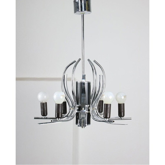 Image 1 of Lampadario vintage a forma di cigno cromato, 1970