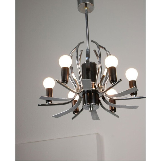 Image 1 of Lampadario vintage a forma di cigno cromato, 1970