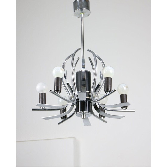 Image 1 of Lampadario vintage a forma di cigno cromato, 1970