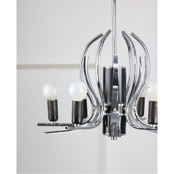 Image 1 of Lampadario vintage a forma di cigno cromato, 1970