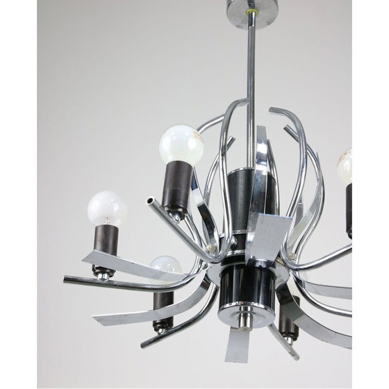 Image 1 of Lampadario vintage a forma di cigno cromato, 1970