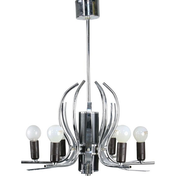 Image 1 of Lampadario vintage a forma di cigno cromato, 1970