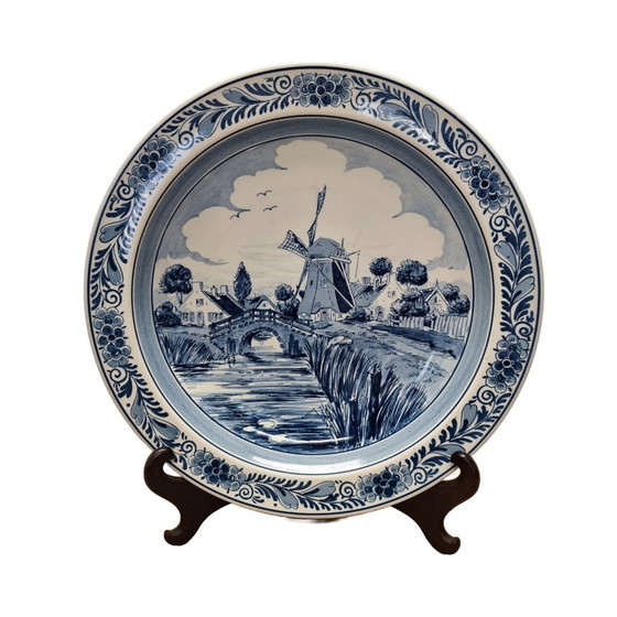 Image 1 of Royal Goedewaagen Blue Delft Wall Plate With Mill