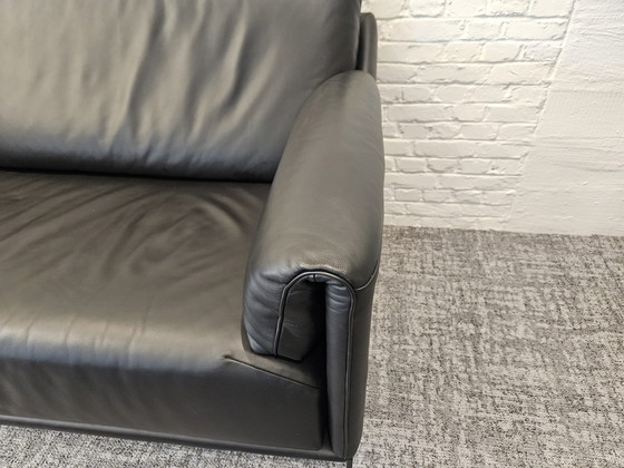 Image 1 of Durlet 2-Seat Black Leather, Almost Not Used (Office)