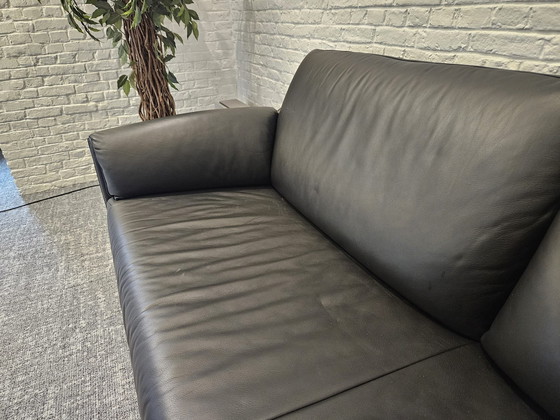 Image 1 of Durlet 2-Seat Black Leather, Almost Not Used (Office)