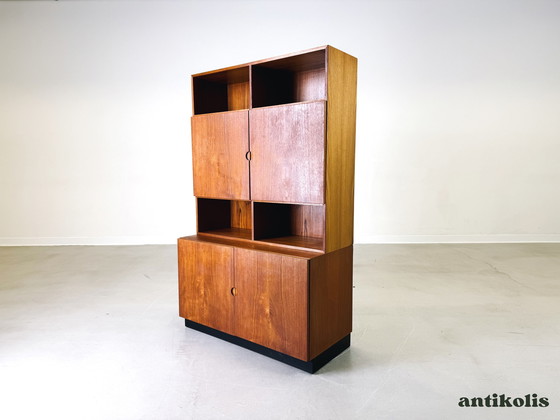 Image 1 of Mid - Century secretary bookcase Bramin teak shelf cabinet