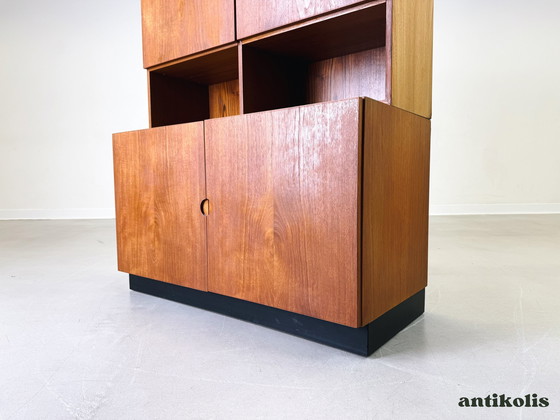 Image 1 of Mid - Century secretary bookcase Bramin teak shelf cabinet