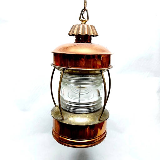 Lampe de bateau vintage en cuivre