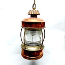 Lampada da nave vintage in rame