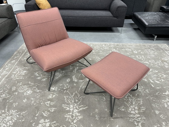 Image 1 of Rolf Benz 394 Armchair with Hocker fabric