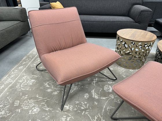 Image 1 of Rolf Benz 394 Armchair with Hocker fabric