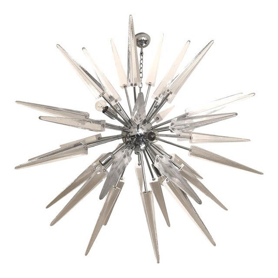 Image 1 of Contemporary “Spikes” Murano Glass Sputnik Chandelier