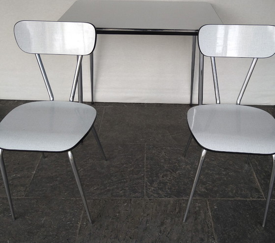 Image 1 of Formica Dining Table + 2 Chairs