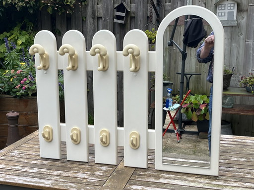 Vintage Space Age Coat Rack with Mirror