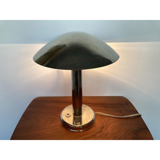 Image 1 of Vintage chrome table lamp Bauhaus, Czechoslovakia 1930