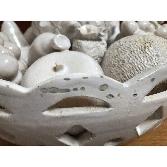 Image 1 of Vintage earthenware fruit bowl by Jean Roger, France 1960