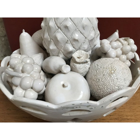 Image 1 of Vintage earthenware fruit bowl by Jean Roger, France 1960