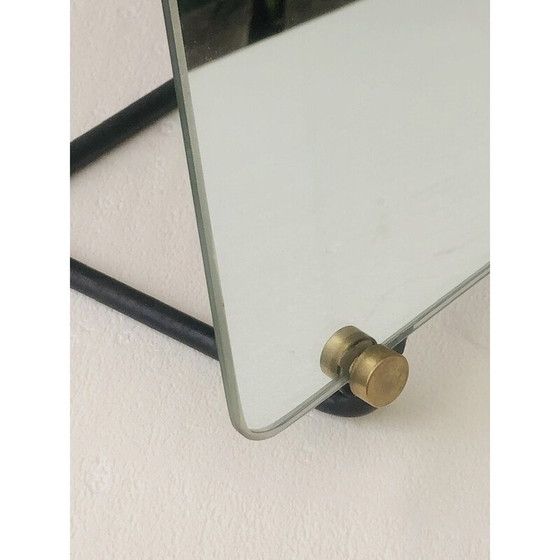 Image 1 of Vintage table mirror with metal base in the shape of a trapezium, 1950