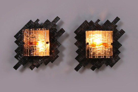 Image 1 of Brutalist wall lamps Poliarte by Albano Poli wall lamps