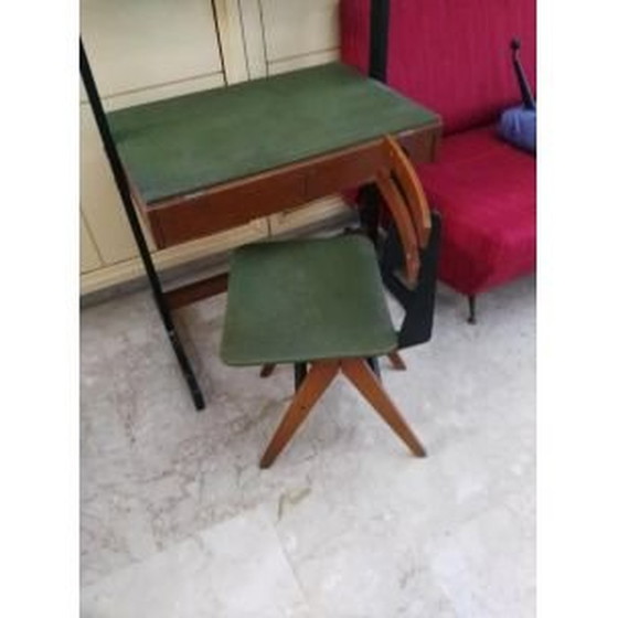Image 1 of Scrivania vintage con sedia in legno e metallo dei Fratelli Reguitti, Italia 1960